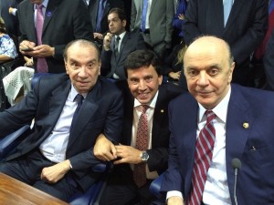 Com os senadores Aloysio Nunes e José Serra